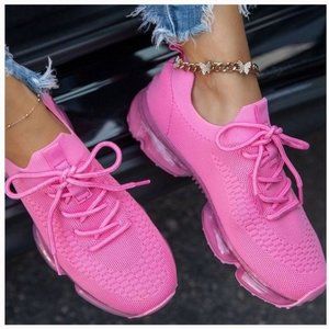 Slip On Flyknit Sneakers in Fuchsia